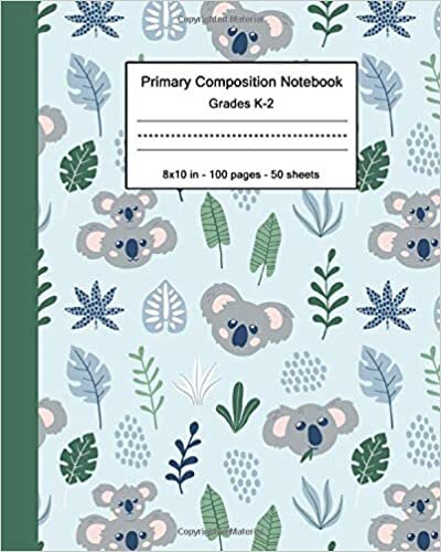 indir Primary Composition Notebook: Awesome Handwriting Notebook with Dashed Mid-line and Story Paper Journal | Grades K-2, 100 Story Pages | Adorable Woodland Koala Bear Pattern