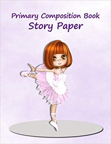 indir Primary Composition Book: Story Paper Journal, Notebook for K-2 (Pretty in Pink Ballerina Design. Space on Top for Drawing &amp; Dotted Midlines Below, 8.5x11 inches, 100 pages)