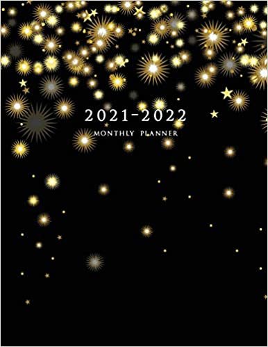 indir 2021-2022 Monthly Planner: Large Two Year Planner (Christmas Gold Snowflakes)
