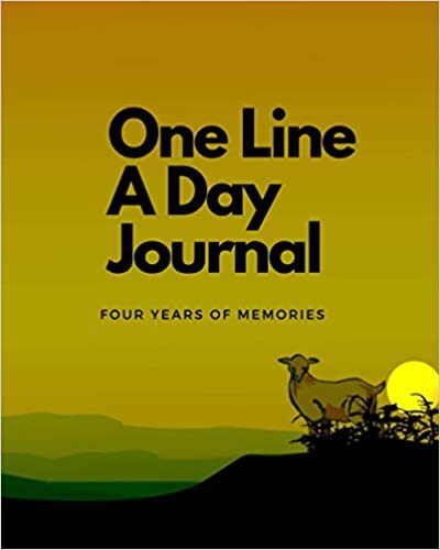 One Line A Day Journal Four Years of Memories: Landscape with mountains with sunrise and deer design| 8*10 inches | 367 Pages