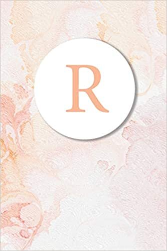 indir R: Pink Marble Monogram Sketchbook | 110 Sketchbook Pages (6 x 9) | Floral Watercolor Monogram Sketch Notebook | Personalized Initial Letter Journal | Monogramed Sketchbook