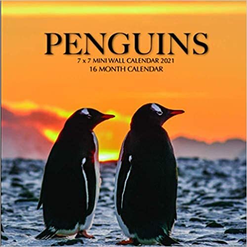 Penguins 7 x 7 Mini Wall Calendar 2021: 16 Month Calendar indir