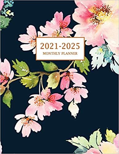 indir 2021-2025 Monthly Planner: Large Five Year Planner with Floral Cover (Volume 3)