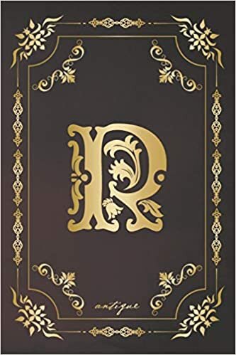 indir R antique: A gorgeous royal vintage monogram journal with cream blank pages and beautiful antique design.