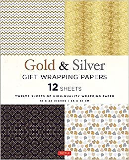  بدون تسجيل ليقرأ Silver and Gold Gift Wrapping Papers - 12 Sheets: 12 Sheets of High-Quality 18 x 24 inch Wrapping Paper