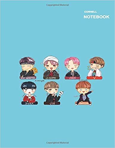 Cornell paper notebook: 8.5" x 11" (Letter), 110 Pages, Bangtan Boys Name Chibi Style Cover. indir