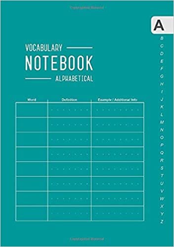 indir Vocabulary Notebook Alphabetical: A5 Medium Notebook 3 Columns with A-Z Tabs Printed | Smart Design Teal