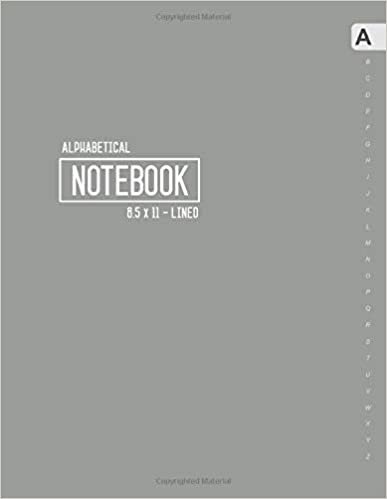 indir Alphabetical Notebook 8.5 x 11: Large Lined-Journal Organizer with A-Z Tabs Printed | Smart Gray Design