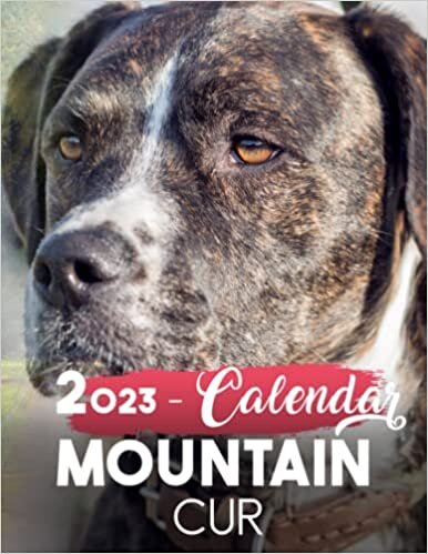 Mountain Cur Calendar 2023: Brindle mountain cur planner 2023-2024 - Red mountain cur dog planner calendar - Puppy mountain cur dog calendar for yearly , monthly , daily planner ダウンロード