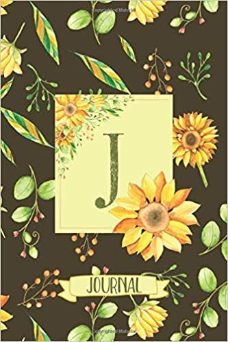 indir J Journal: Sunflowers Notebook Monogram Initial J Blank Lined Journal | Decorated Interior