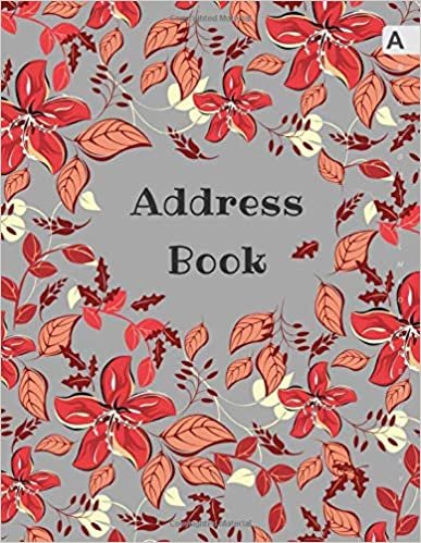 Address Book: 8.5 x 11 Big Contact Notebook Organizer | A-Z Alphabetical Sections | Large Print | Floral Leaf Frame Design Gray indir