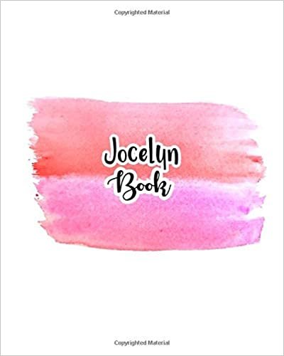 indir Jocelyn Book: 100 Sheet 8x10 inches for Notes, Plan, Memo, for Girls, Woman, Children and Initial name on Pink Water Clolor Cover