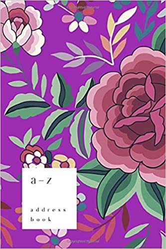 indir A-Z Address Book: 4x6 Small Notebook for Contact and Birthday | Journal with Alphabet Index | Spanish Floral Art Cover Design | Purple