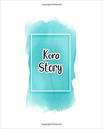 indir Kora story: 100 Ruled Pages 8x10 inches for Notes, Plan, Memo,Diaries Your Stories and Initial name on Frame  Water Clolor Cover
