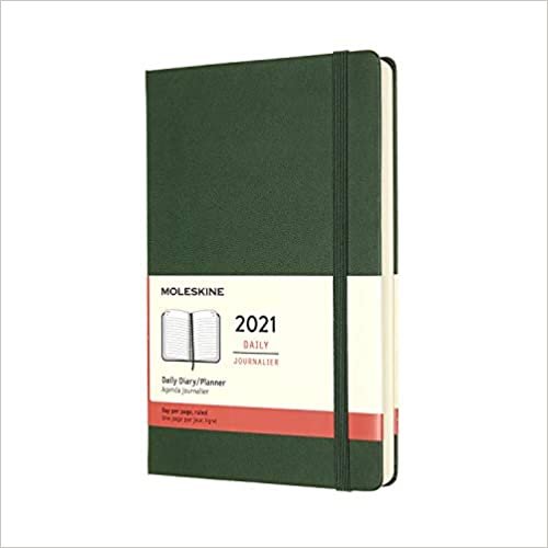Moleskine 2021 Daily Planner, 12M, Large, Myrtle Green, Hard Cover (5 x 8.25)