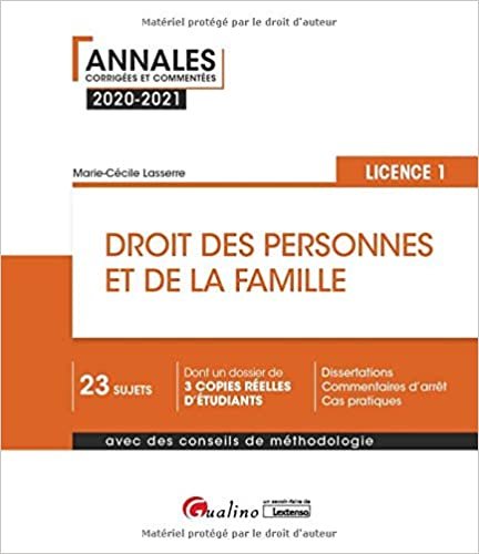 indir Droit des personnes et de la famille - L1 (2020-2021) (Annales corrigées et commentées)