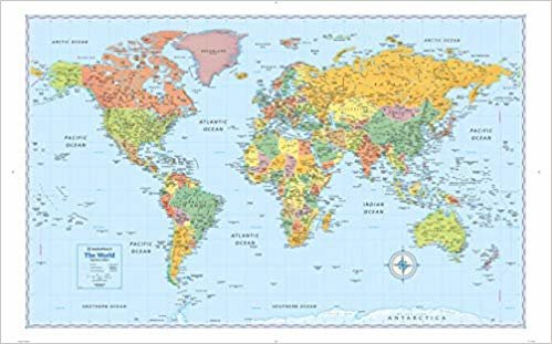 تحميل خريطة حائط العالم من Rand McNally Signature (مطوية)