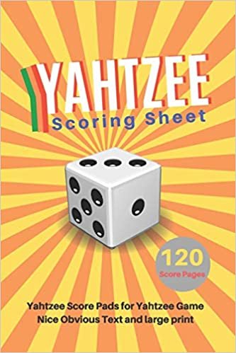 Yahtzee Scoring Sheet: V.15 Yahtzee Score Pads for Yahtzee Game Nice Obvious Text Small print Yahtzee Score Sheets 6 by 9 inch indir