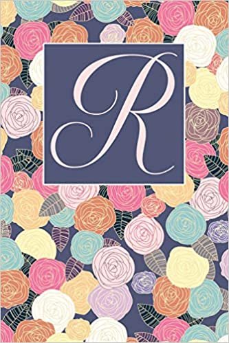 indir R: Letter R Journal, Ditzy Flowers, Personalized Notebook Monogram Initial, 6 x 9