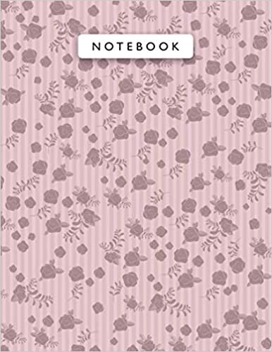 indir Notebook Pink Color Mini Vintage Rose Flowers Small Lines Patterns Cover Lined Journal: 8.5 x 11 inch, Journal, College, Monthly, Work List, 110 Pages, Planning, 21.59 x 27.94 cm, A4, Wedding