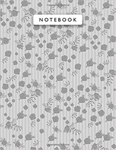 Notebook Gainsboro Color Mini Vintage Rose Flowers Small Lines Patterns Cover Lined Journal: College, Work List, 110 Pages, Monthly, 21.59 x 27.94 cm, Planning, A4, 8.5 x 11 inch, Wedding, Journal