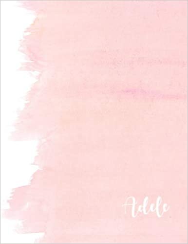 indir Adele: 110 Ruled Pages 55 Sheets 8.5x11 Inches Pink Brush Design for Note / Journal / Composition with Lettering Name,Adele
