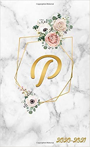 indir 2020-2021: Nifty Floral &amp; Marble 2 Year Monthly Pocket Planner &amp; Organizer | Monogram Initial Letter P Two Year (24 Months) Agenda With Password Log, Contact List &amp; Notes.