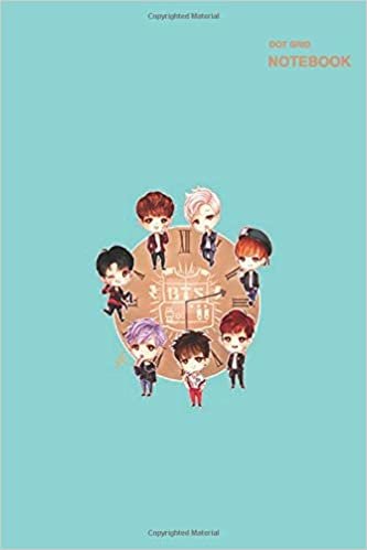 Dotted grid notebook/journal: BTS Clock Chibi Style Design Cover, 110 College Ruled Paper, (6 x 9 inches) Large, Dotted Pages. indir