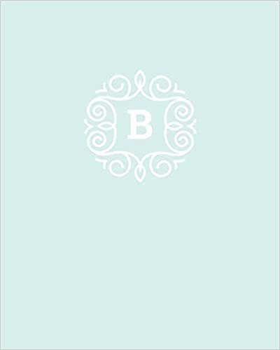 B: 110 Dot-Grid Pages | Monogram Journal and Notebook with a Light Blue Background and Simple Vintage Elegant Design | Personalized Initial Letter Journal | Monogramed Composition Notebook indir