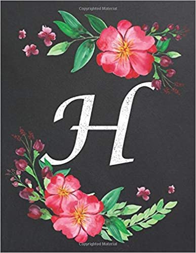 indir H: Monogram Initial H Notebook for Women and Girls, Floral Design, Lined Pages (Composition Book, Personalized Journal) (8.5 x 11 Large)