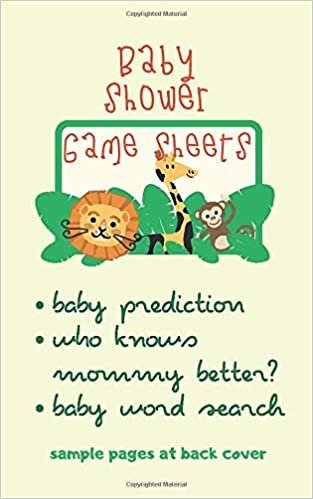 indir Baby Shower Game Card Packs: (3) Set Party Activity Supplies for Guests, Including Who knows Mommy best, Baby Predictions and Word Search, Cute, ... Jungle Design, 60 Sheets, 5 x 8 Inches (G)