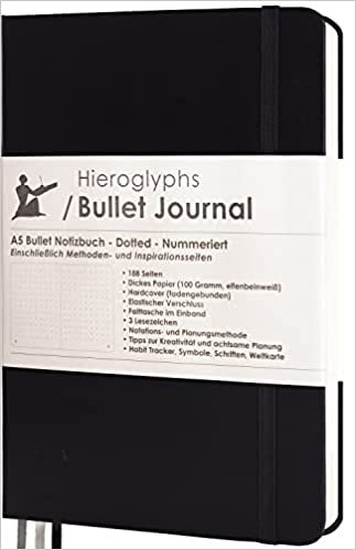 indir Bullet Journal - Dotted Not Defteri A5 - Sistemli - 189 Numaralı Sayfa, Katlanır Çanta, 3 Okuma İşareti, Kilitli Lastik - 100 g/m² Kağıt - Hierogliyphs