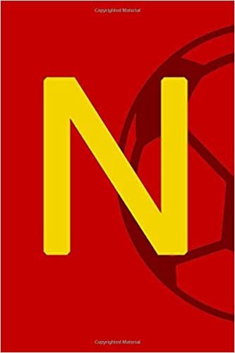 N: Football Initial Monogram Letter N RED College Ruled Notebook Customized Medium Lined Journal & Diary for Boys 15.24 x 22.86 cm 120 Pages indir