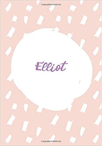 indir Elliot: 7x10 inches 110 Lined Pages 55 Sheet Rain Brush Design for Woman, girl, school, college with Lettering Name,Elliot