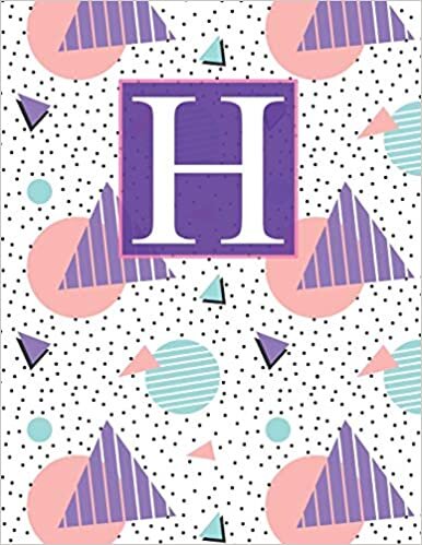 indir H: Monogram Initial C Notebook for Women and Girls-Geometric 100 Pages 8.5 x 11