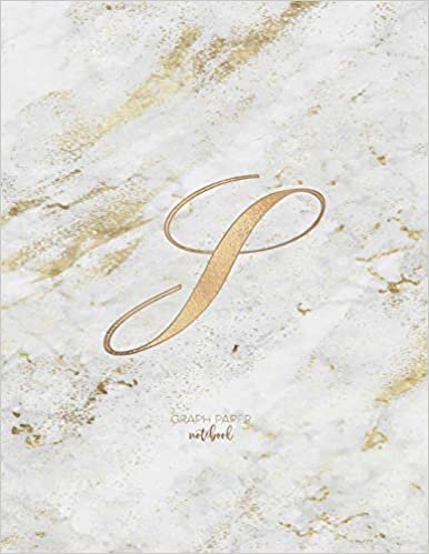 indir Graph Paper Notebook: Marble Elegant Gold Monogram Letter S | Grid and Quad rule (8.5x11&quot;) Composition Notebook for Students