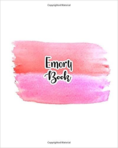 indir Emory Book: 100 Sheet 8x10 inches for Notes, Plan, Memo, for Girls, Woman, Children and Initial name on Pink Water Clolor Cover