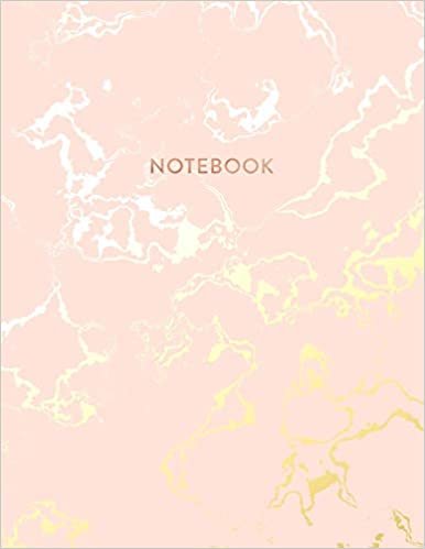 تحميل Notebook: Beautiful Pink Marble and Gold - 8.5 x 11, 150 College Ruled Pages - Gift for Women and Teen Girls