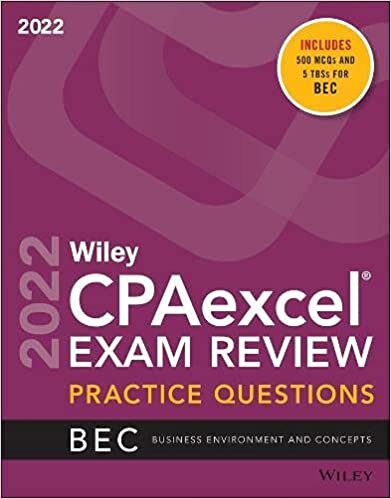 ダウンロード  Wiley's CPA Jan 2022 Practice Questions: Business Environment and Concepts 本