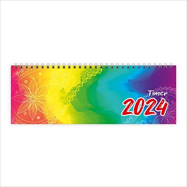 Troetsch Schreibtischquerkalender Farben 2024: Tischkalender Wochenkalender