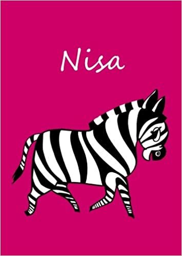 Nisa: personalisiertes Malbuch / Notizbuch / Tagebuch - Zebra - A4 - blanko indir