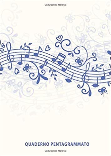 Quaderno pentagrammato con chiave di basso: Quaderno di musica con pentagramma musicale. Pentagramma con chiave di basso o di fa. Formatp A4. 100 pagine. indir
