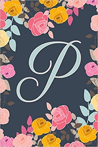 indir P: Letter P Journal, Ditzy Flowers, Personalized Notebook Monogram Initial, 6 x 9