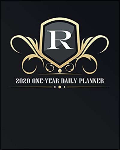 indir R - 2020 One Year Daily Planner: Elegant Black and Gold Monogram Initials | Pretty Calendar Organizer | One 1 Year Letter Agenda Schedule with Vision ... (8x10 12 Month Monogram Initial Planner)