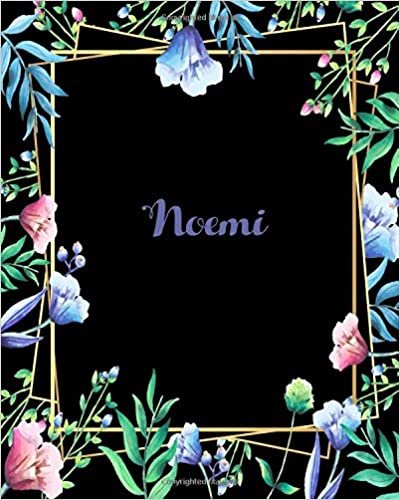 indir Noemi: 110 Pages 8x10 Inches Flower Frame Design Journal with Lettering Name, Journal Composition Notebook, Noemi