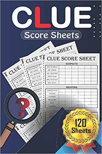 indir Clue Score Sheets: 120 Score Pages Record Book for Scorekeeping, Clue Score Card Game, Compact Size (6 x 9 inches)...Blue Cover Design