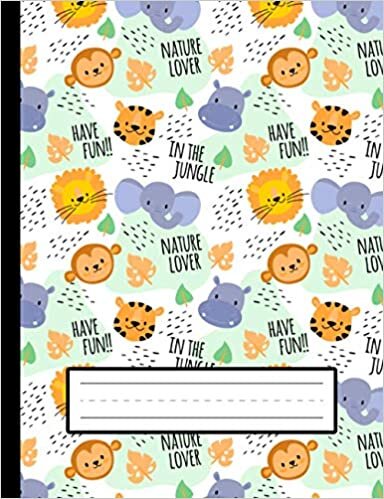 indir Lions, Tigers, Elephants - Lion Primary Composition Notebook For Kindergarten To 2nd Grade (K-2) Kids: Standard Size, Dotted Midline, Blank Handwriting Practice Paper Notebook For Girls, Boys