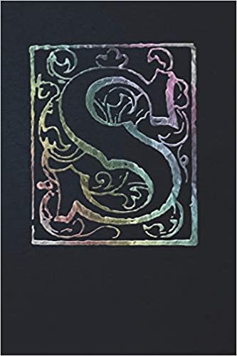 Notebook: Art Nouveau Initial S - Multi Color on Black - Lined Diary / Journal indir