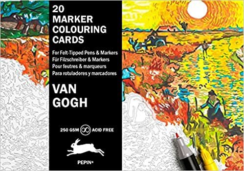 indir Van Gogh: Marker Colouring Card Book (Multilingual Edition): 20 marker colouring cards