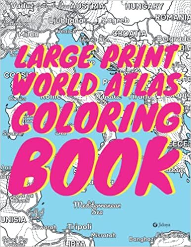 تحميل Jidoya Large Print World Atlas Coloring Book